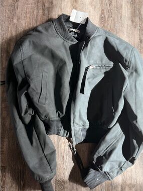 Moon River Grey Bomber Jacket